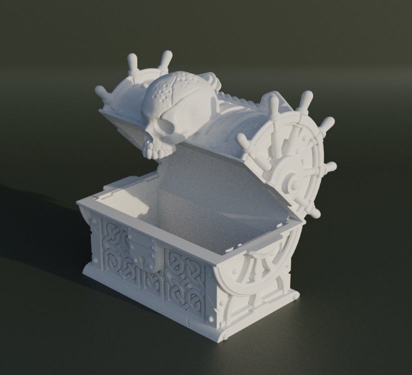 Skull Treasure Box Dice Box Pattern 3D print model_20