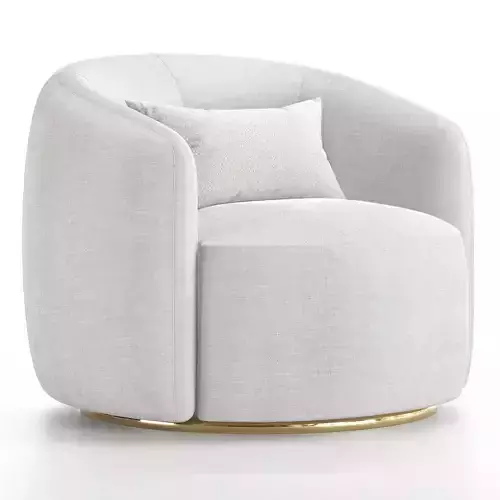 Boucle Upholstered Swivel Armchair