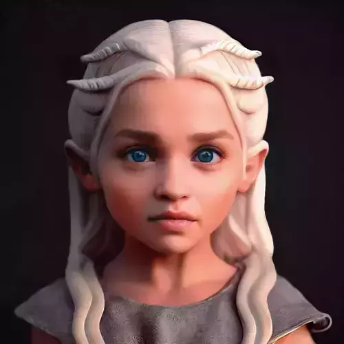 KID DAENERYS TARGARYEN BUST - 3D PRINTABLE MODEL