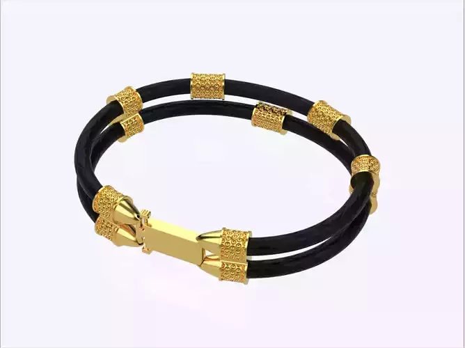 men leather bracelet 3D print model