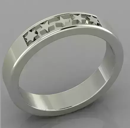 Ring 3d Print model wedding with stars 3D print model
