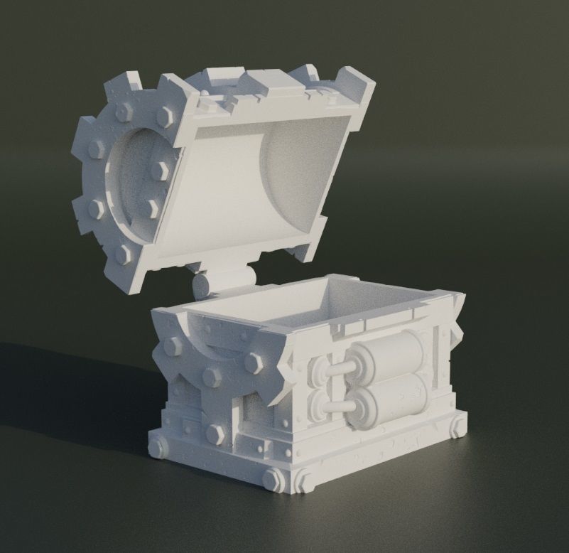 Pirate Treasure Box Dice Box Pattern 3D print model_12