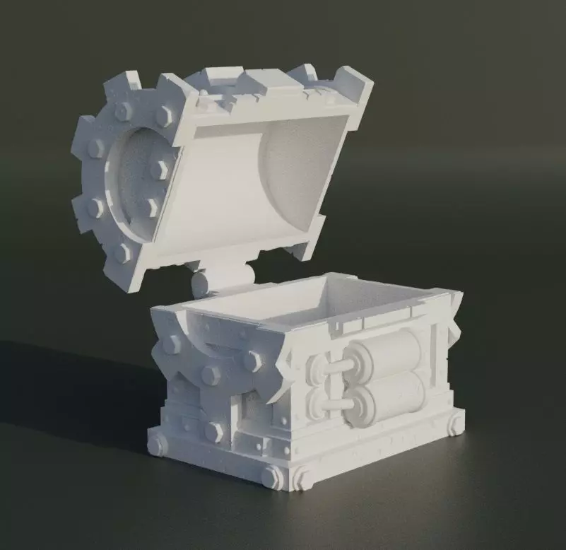 Pirate Treasure Box Dice Box Pattern 3D print model_0