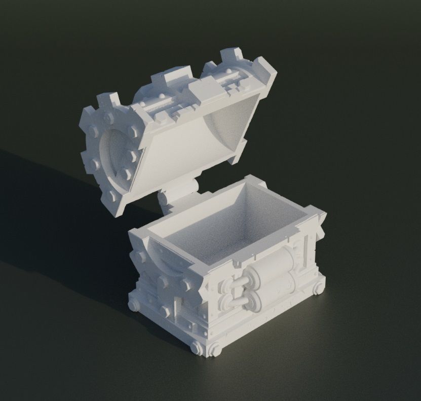 Pirate Treasure Box Dice Box Pattern 3D print model_13