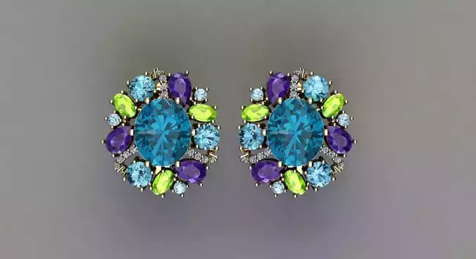 Colored Gems earrings