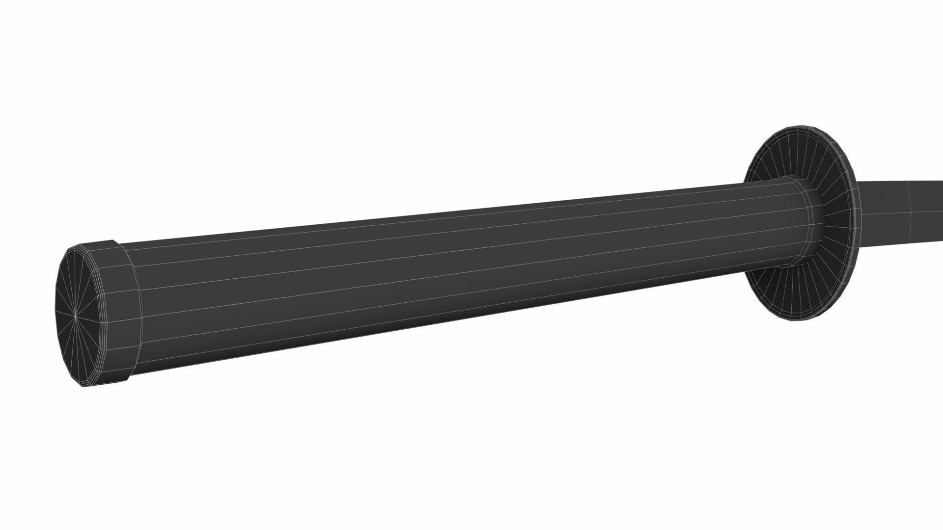 Katana japanese samurai sword Low-poly 3D model_9