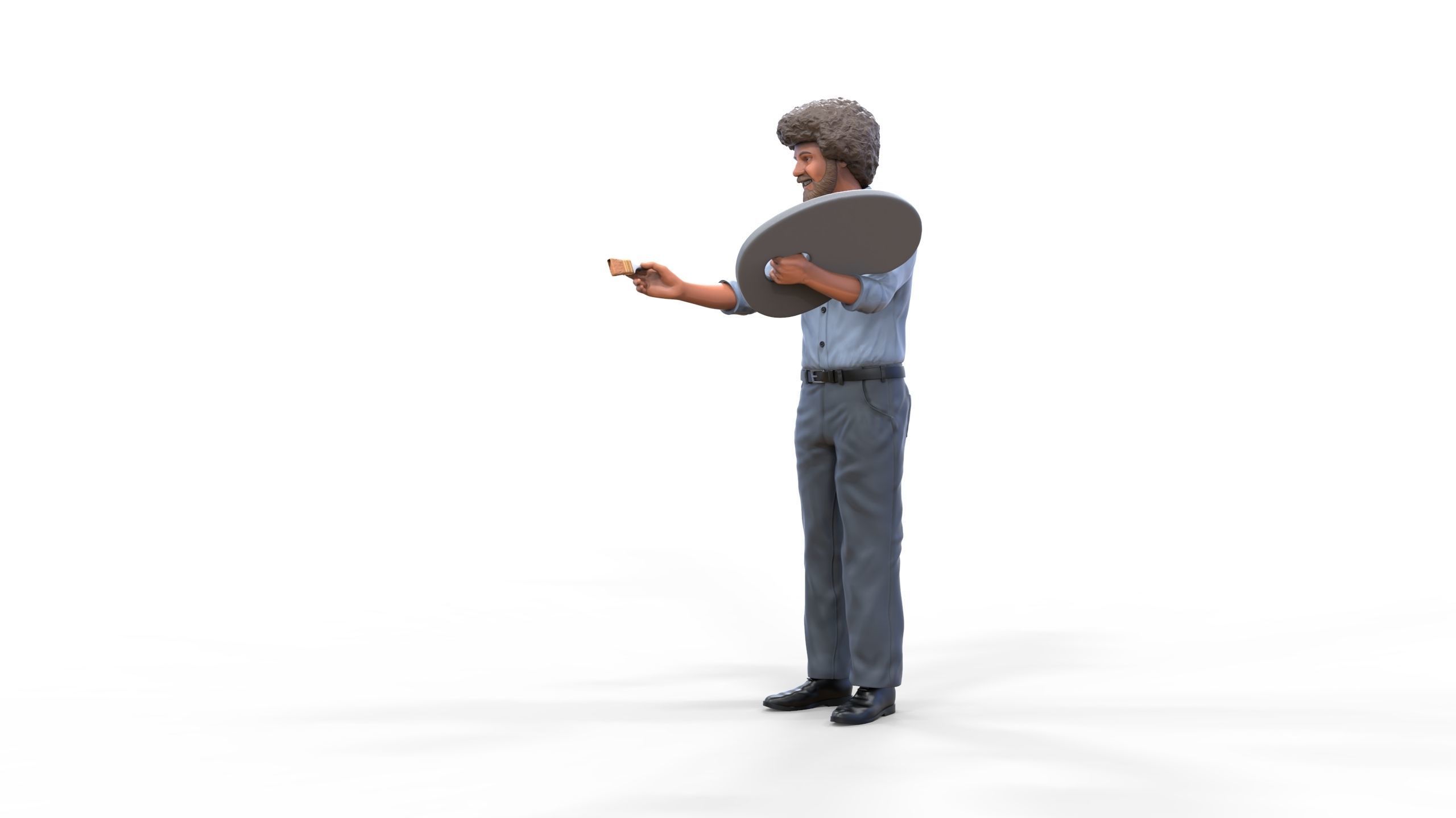 Bob Ross painting 3D print model_7