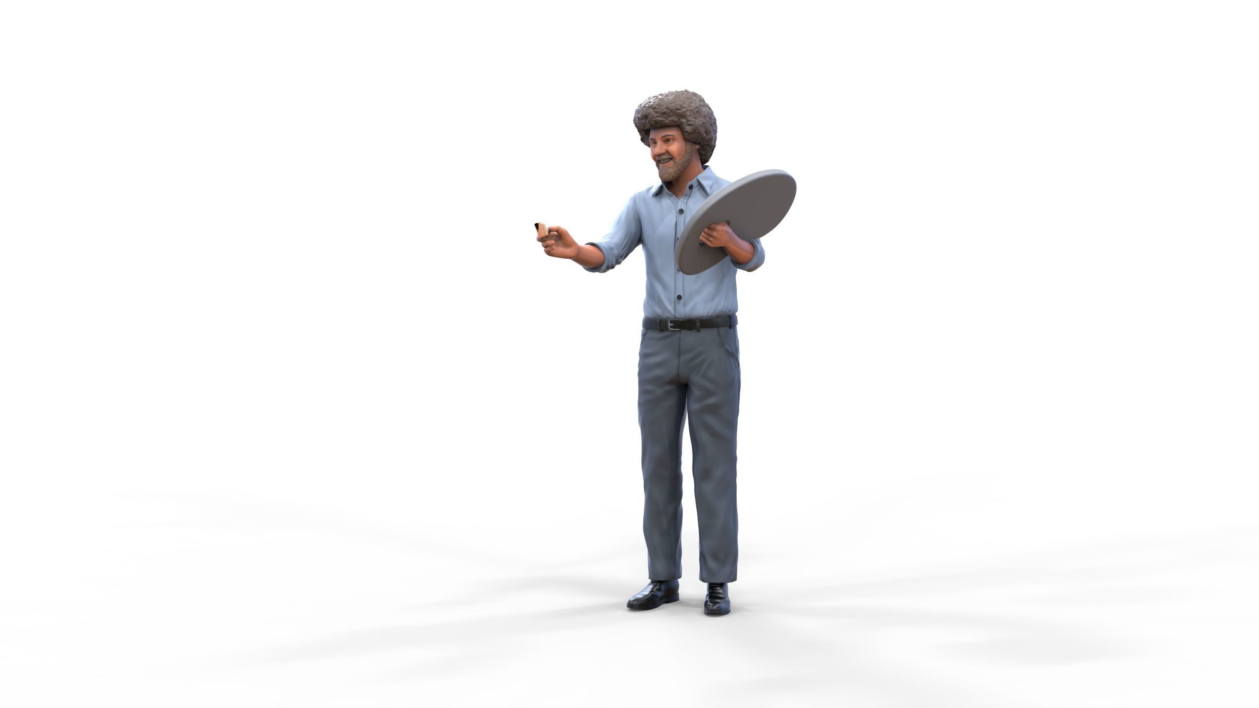 Bob Ross painting 3D print model_5