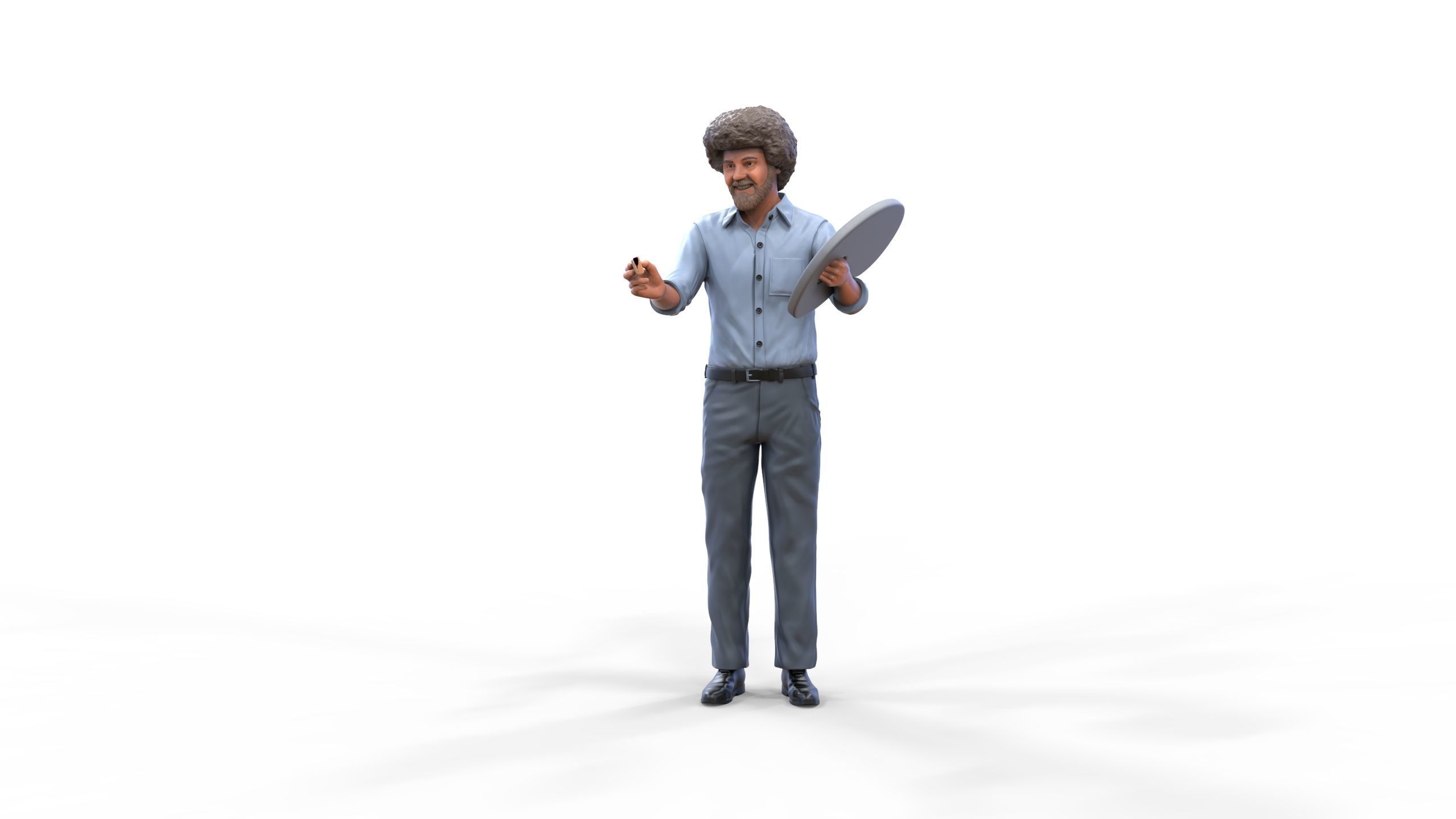 Bob Ross painting 3D print model_4