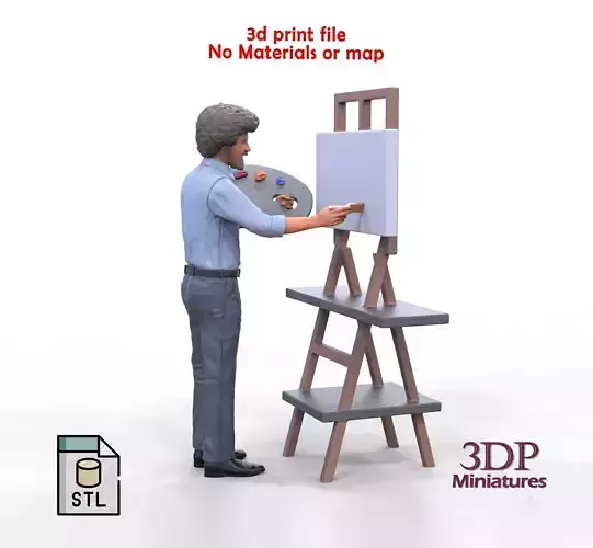 Bob Ross painting 3D print model