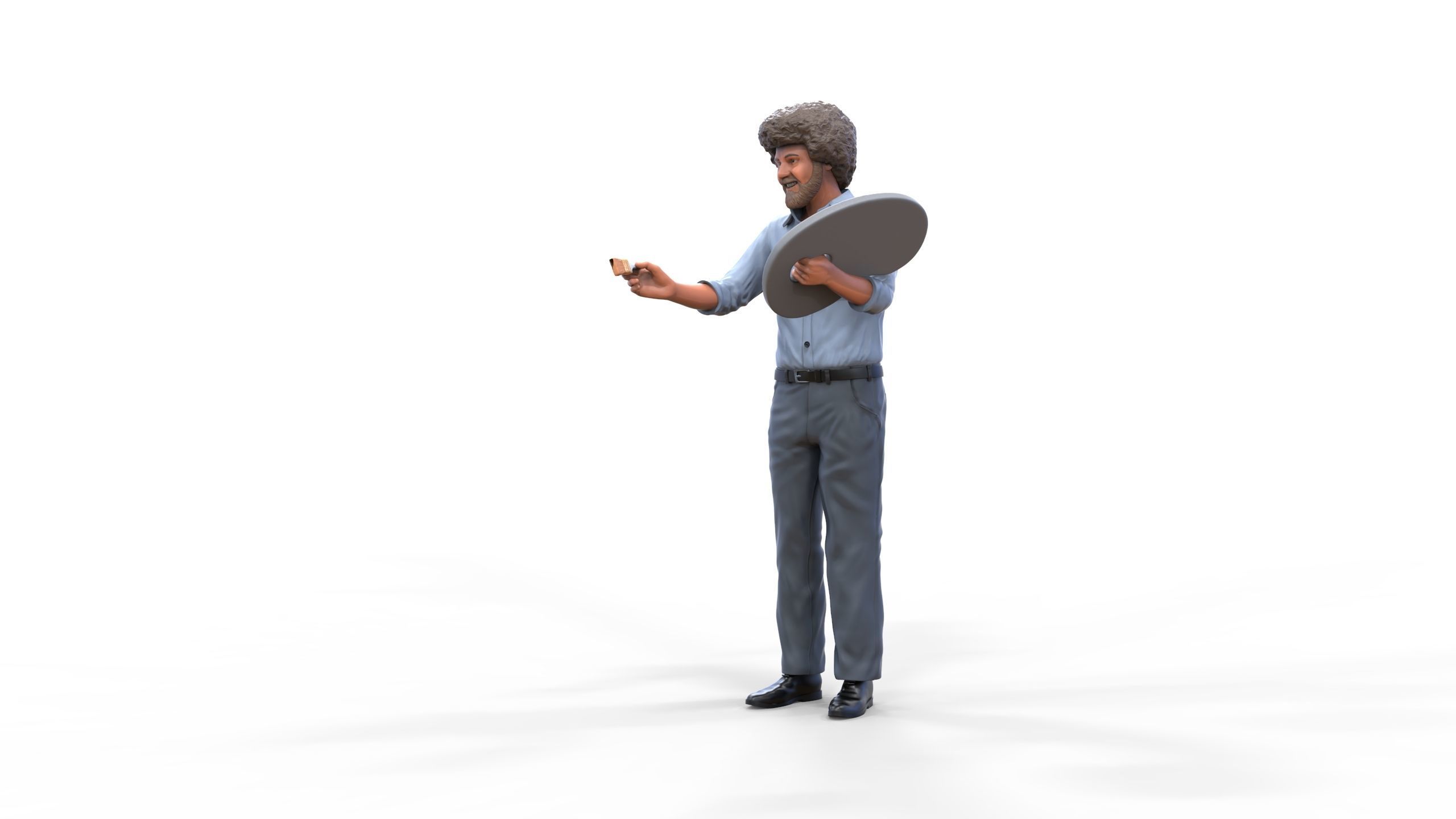 Bob Ross painting 3D print model_6