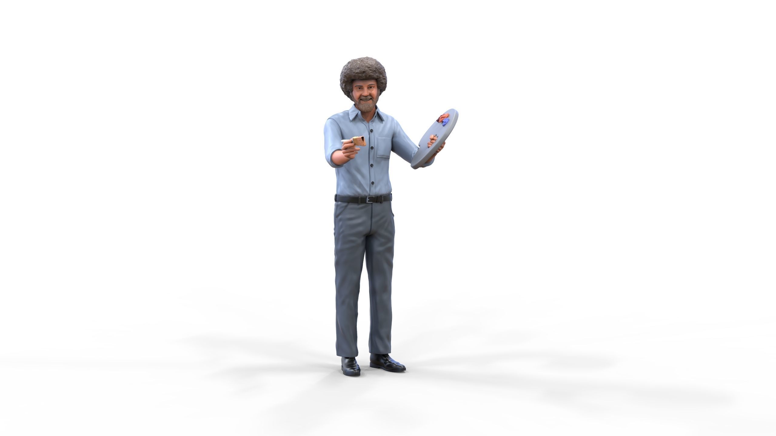 Bob Ross painting 3D print model_2
