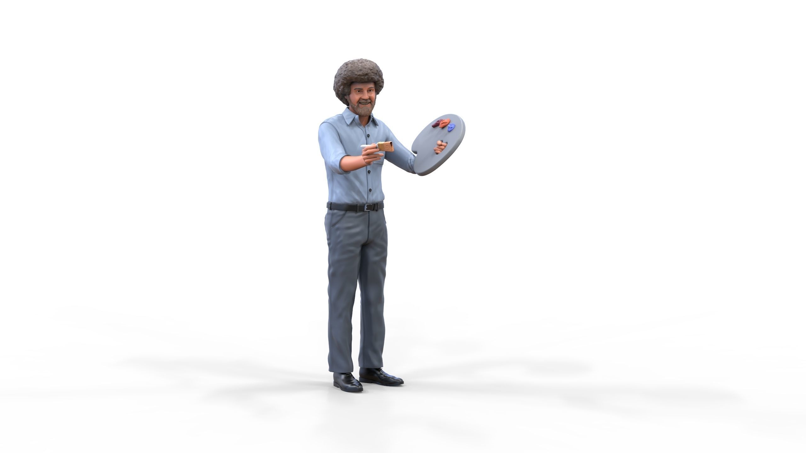 Bob Ross painting 3D print model_25