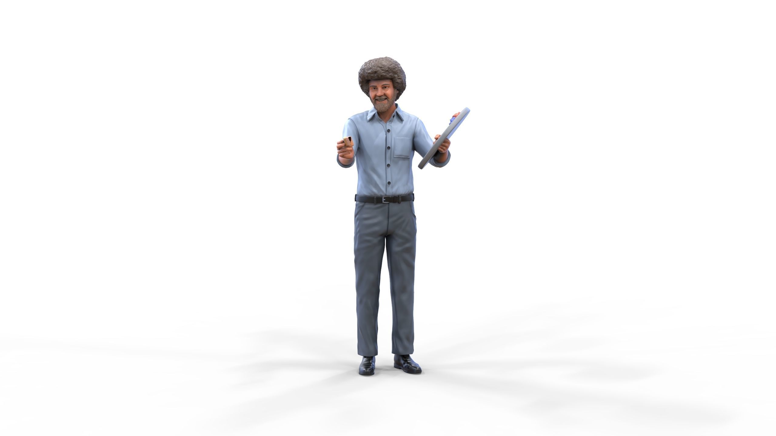 Bob Ross painting 3D print model_3