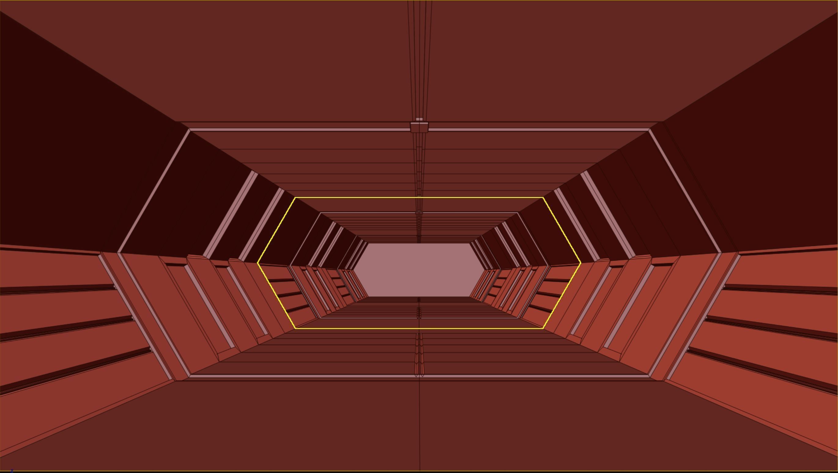 low poly scifi corridor 01 Low-poly 3D model_3