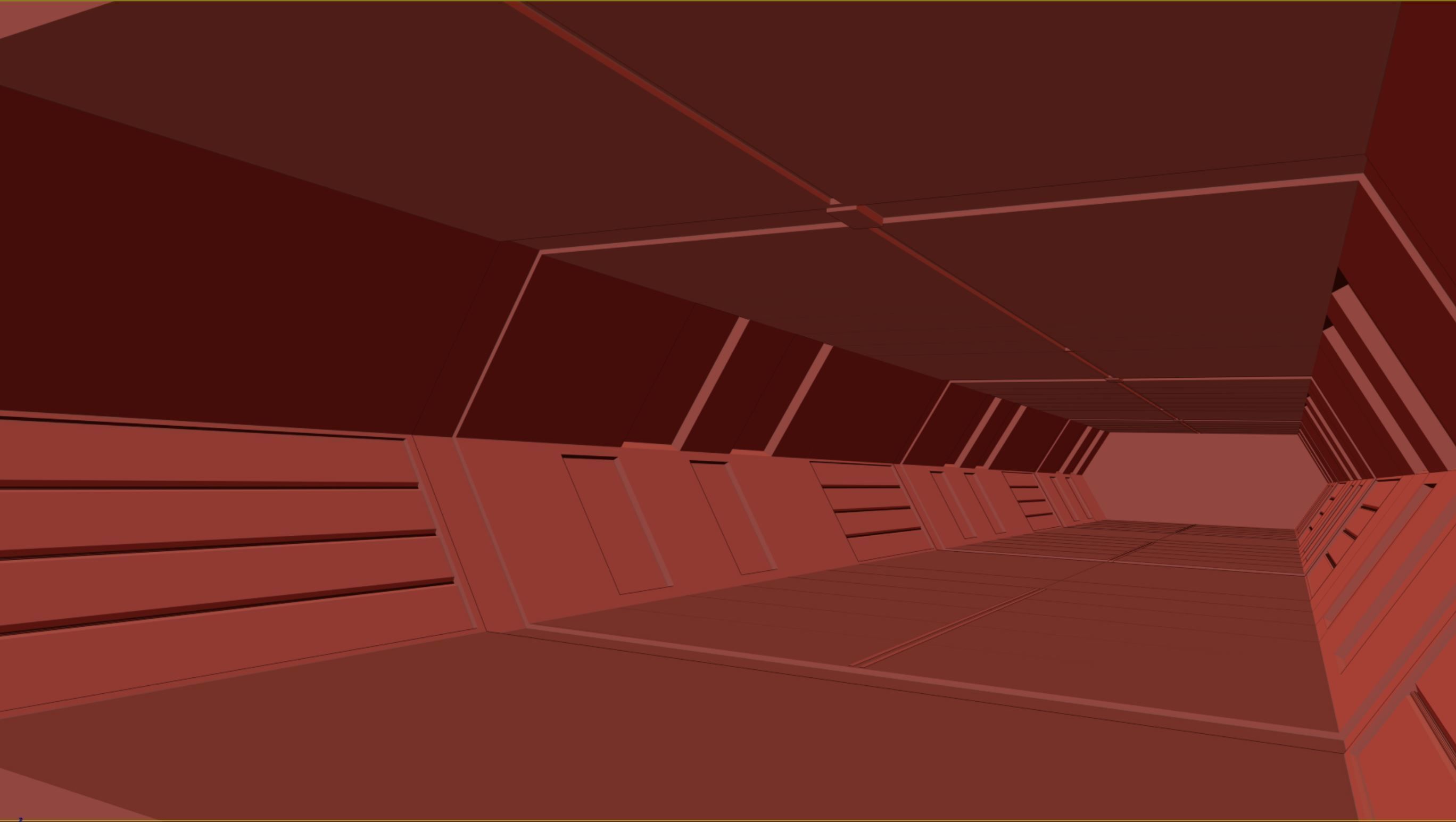 low poly scifi corridor 01 Low-poly 3D model_4