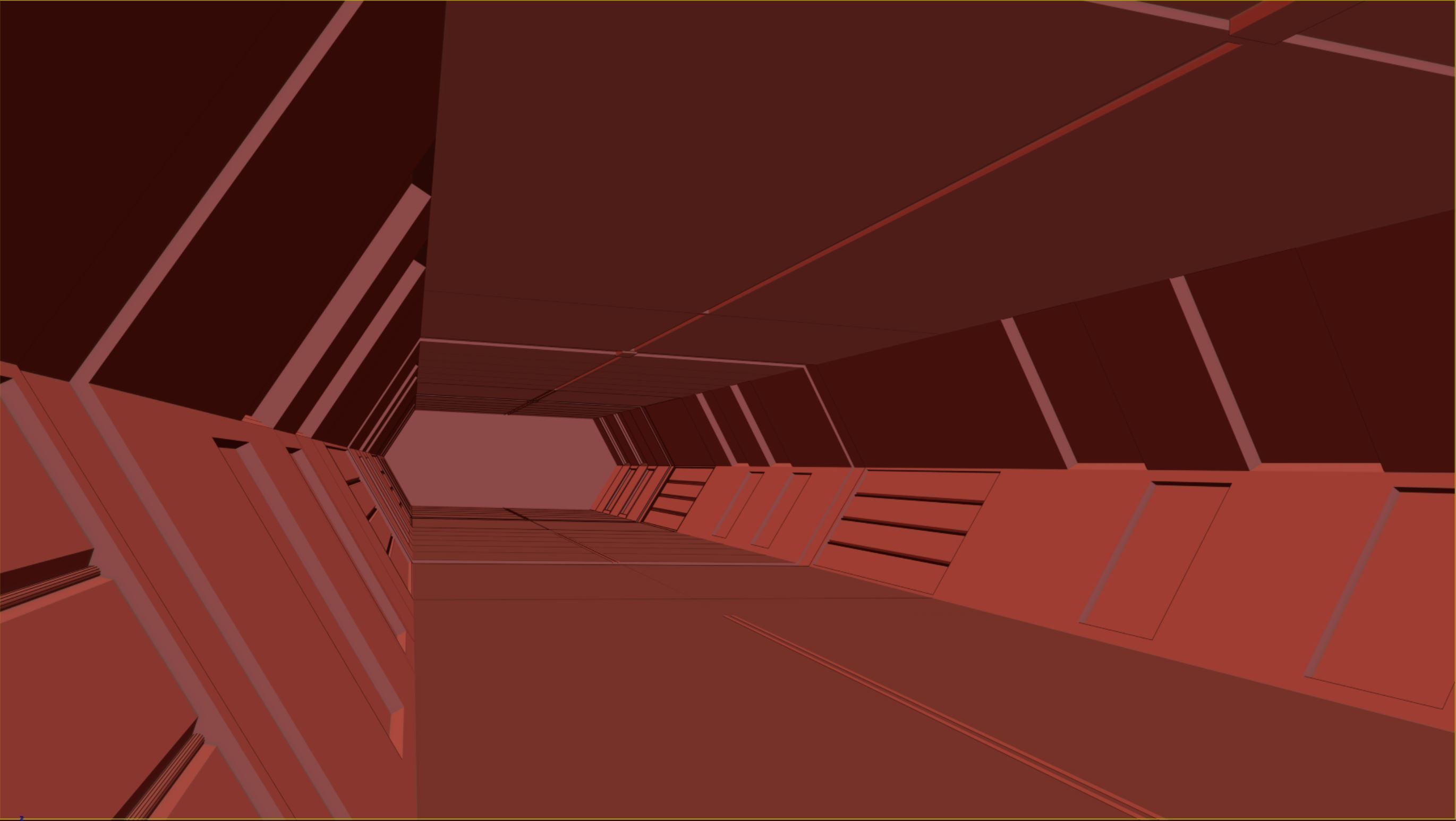 low poly scifi corridor 01 Low-poly 3D model_5