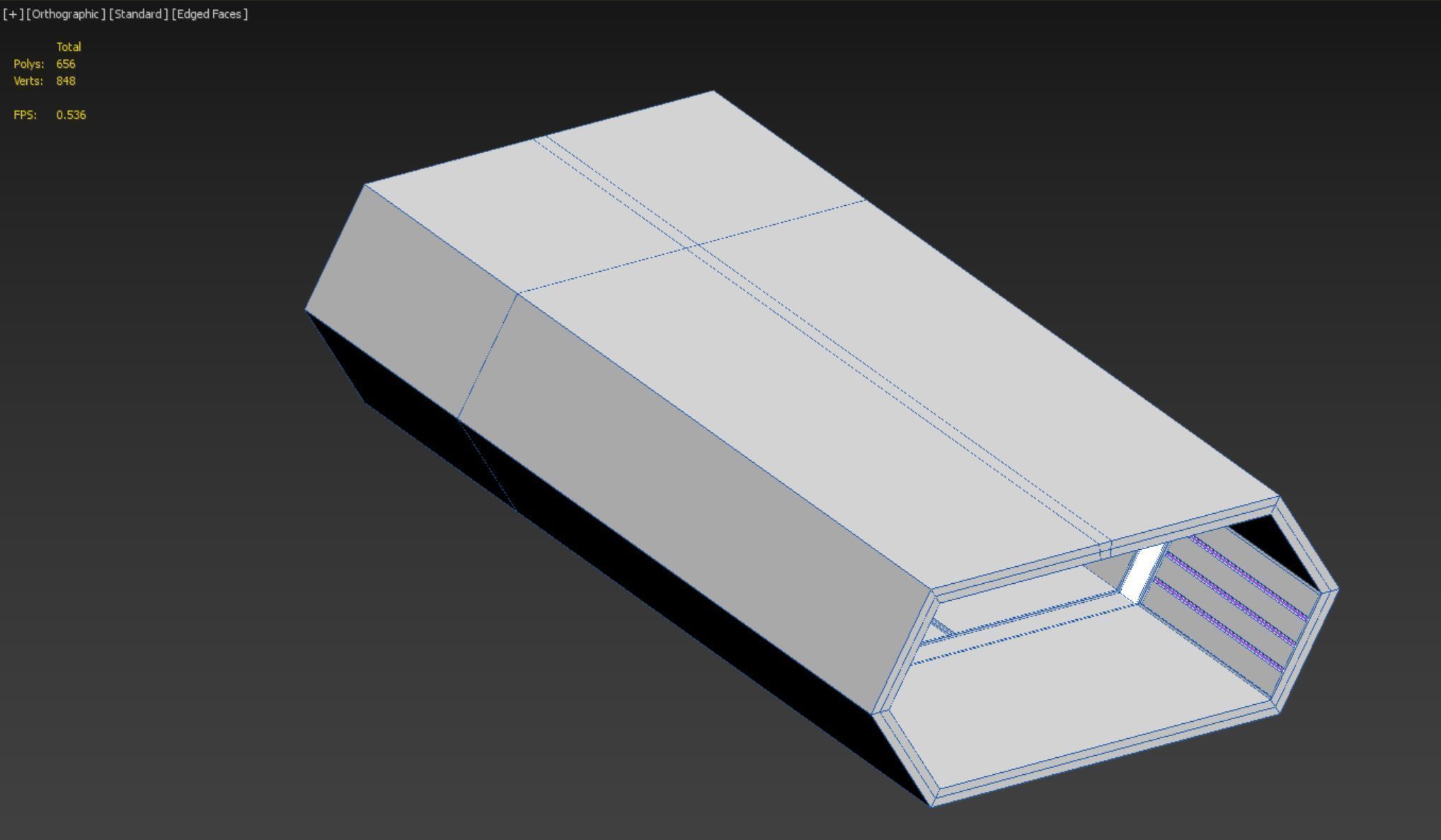 low poly scifi corridor 01 Low-poly 3D model_6