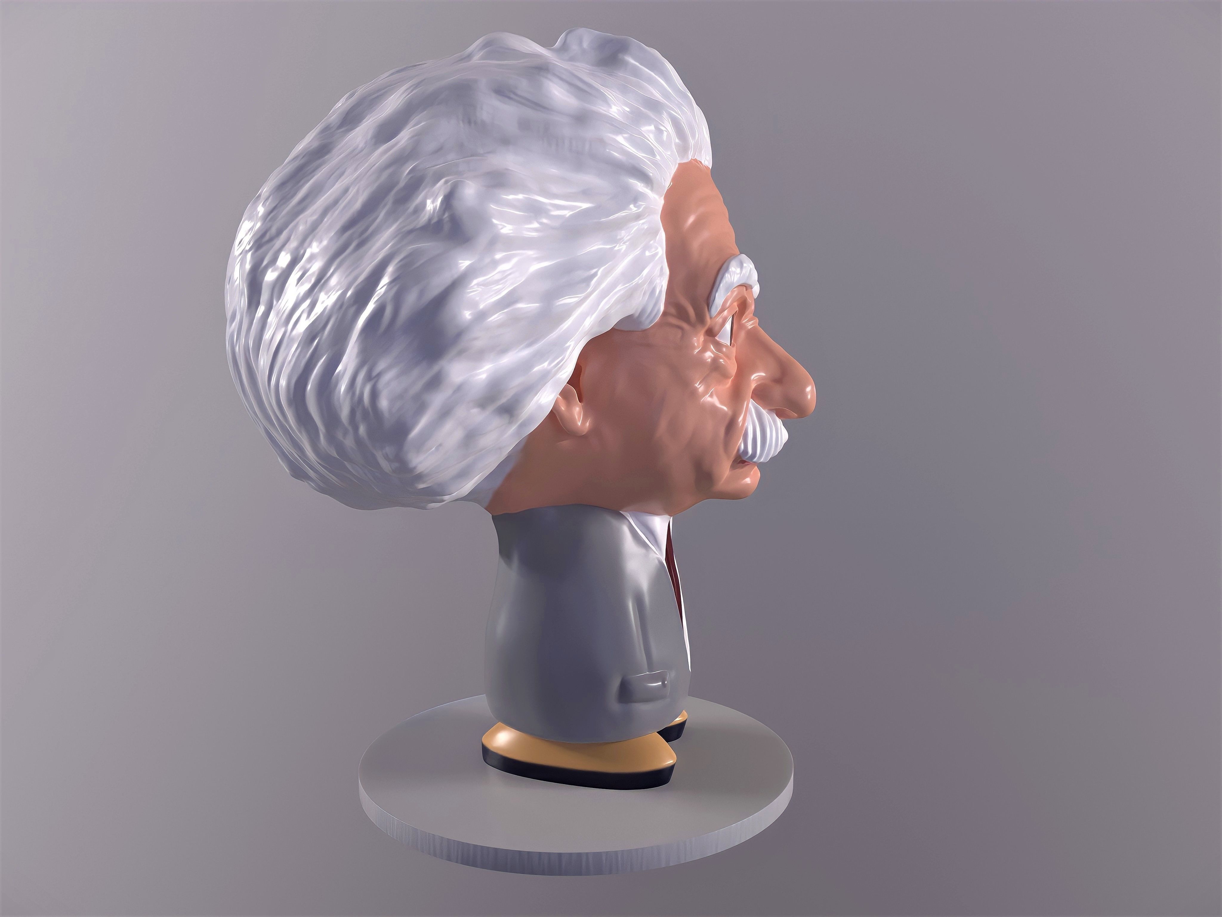 FAN ART Albert Einstein Caricature Figurine 3D print model_3