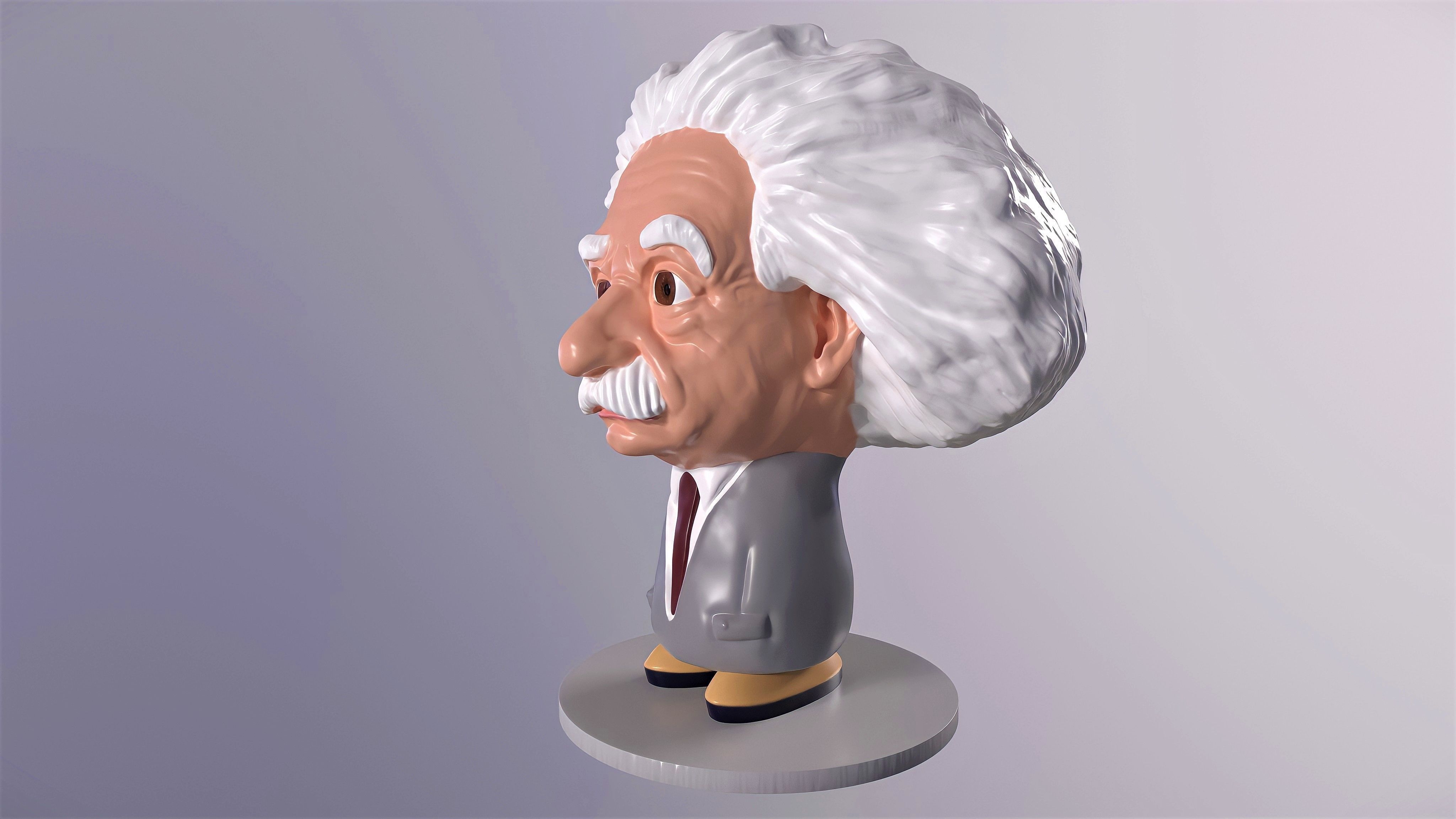 FAN ART Albert Einstein Caricature Figurine 3D print model_1