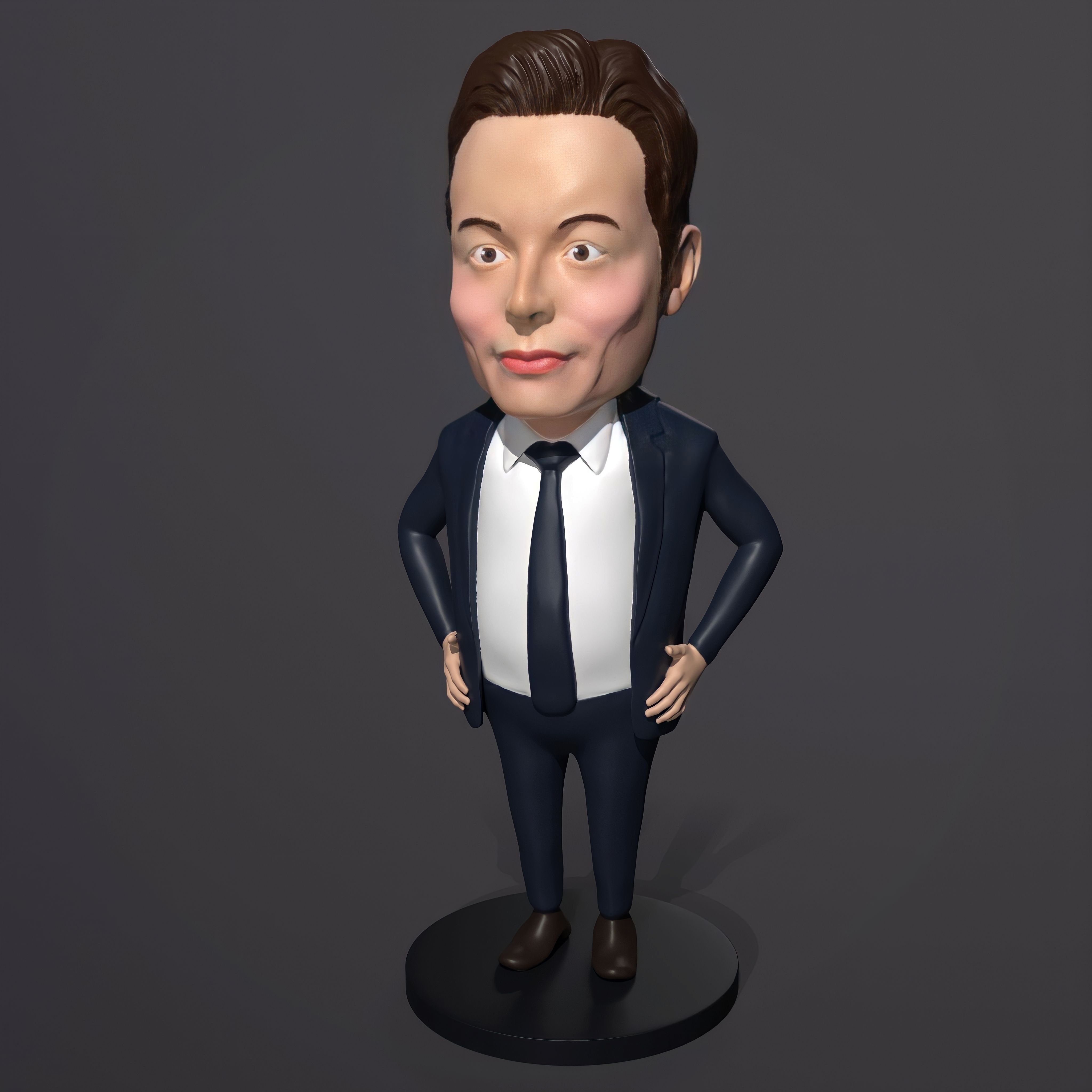 ELON MUSK BOBBLEHEAD FIGURINE 3D print model_1