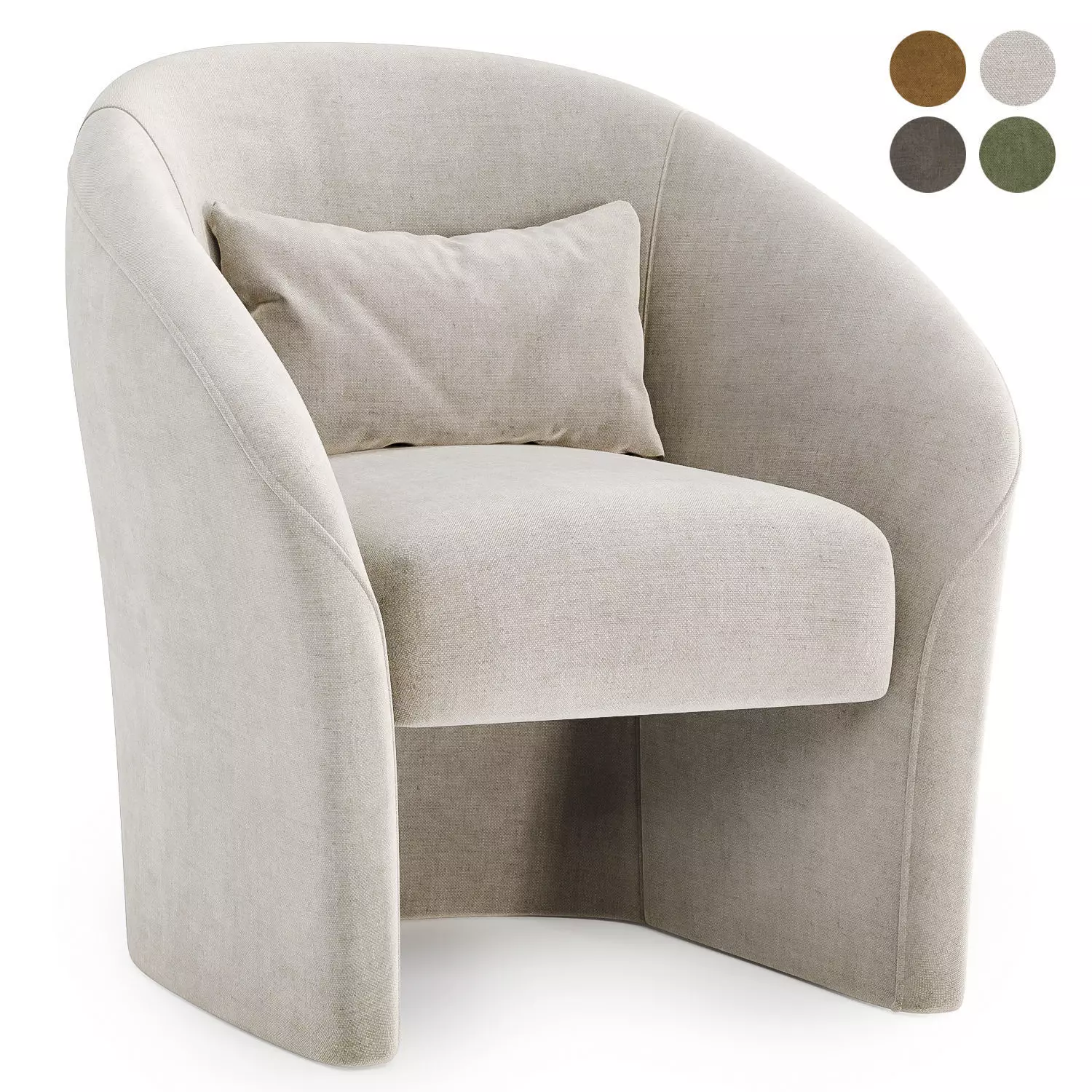 Verso Velvet Accent Chair 3D model