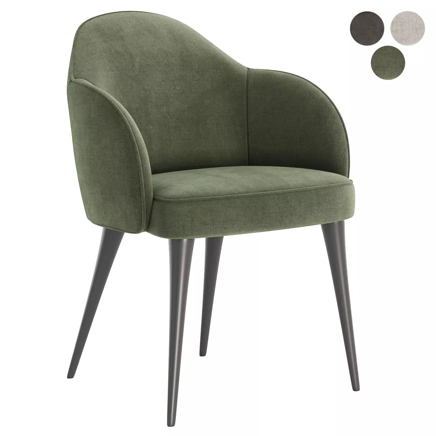 Giulia Velvet Dining Chair 3D model_0