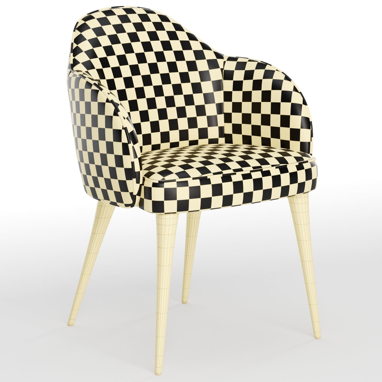 Giulia Velvet Dining Chair 3D model_6
