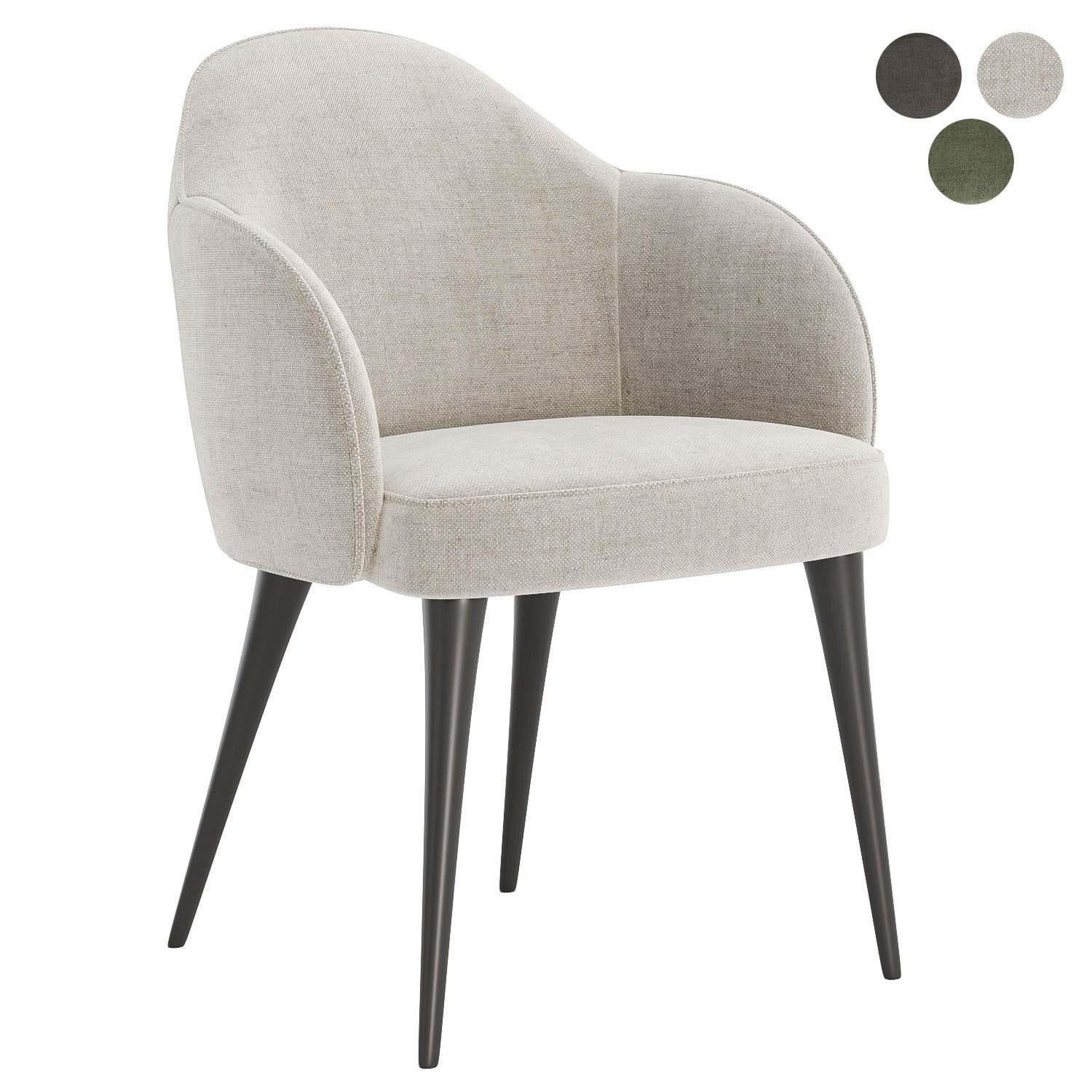 Giulia Velvet Dining Chair 3D model_1