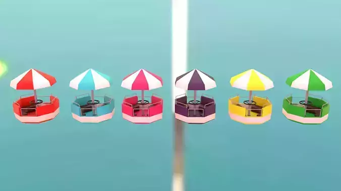 Ferris wheel cabins Low-poly 3D model