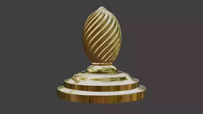 Carved spiral Finial 3D print model