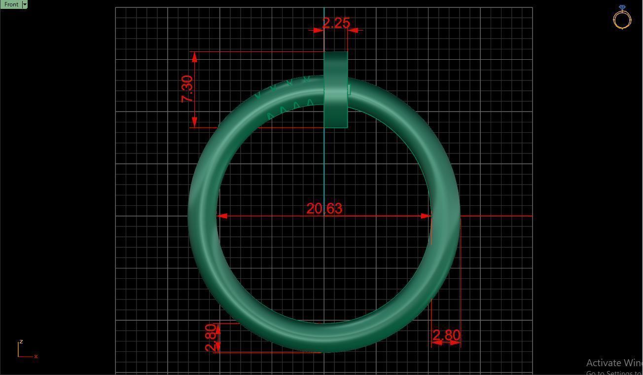 Ring M92 Women ring  Size 11 US 3D print model_9