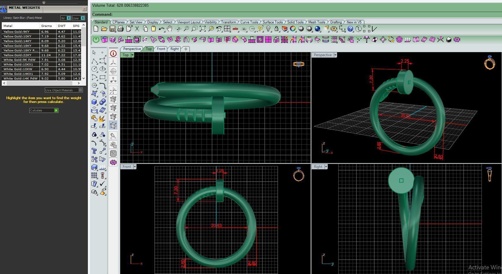 Ring M92 Women ring  Size 11 US 3D print model_8