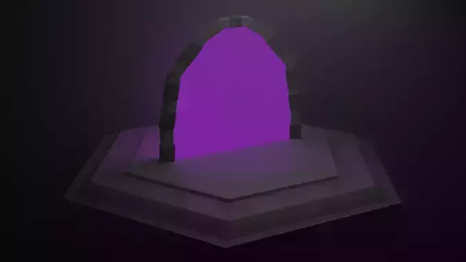 Portal Purple Free low-poly 3D model
