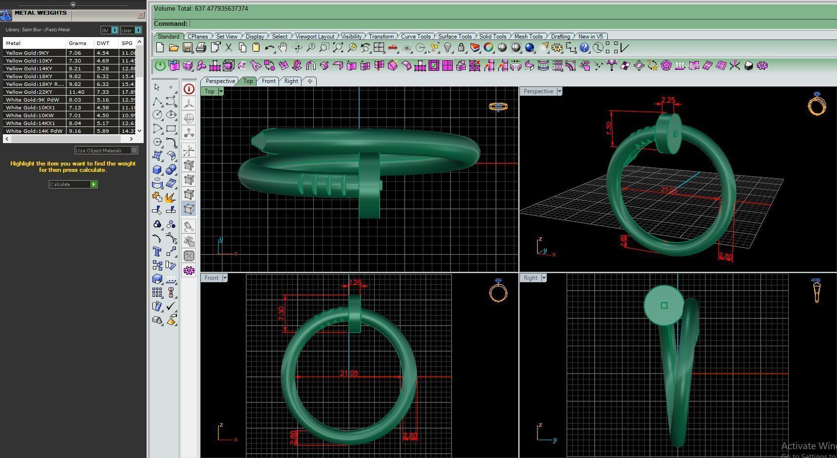 Ring M94 Women ring  Size 11 5 US 3D print model_8