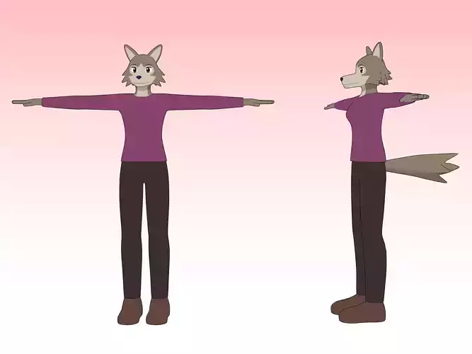 General Furry Wolf Female OC 3D model