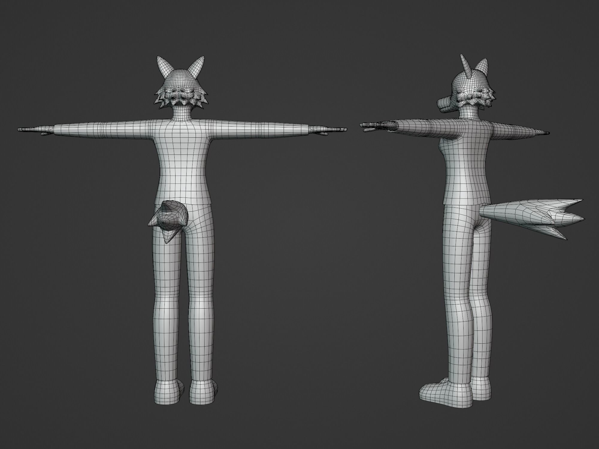 General Furry Wolf Female OC 3D model_3