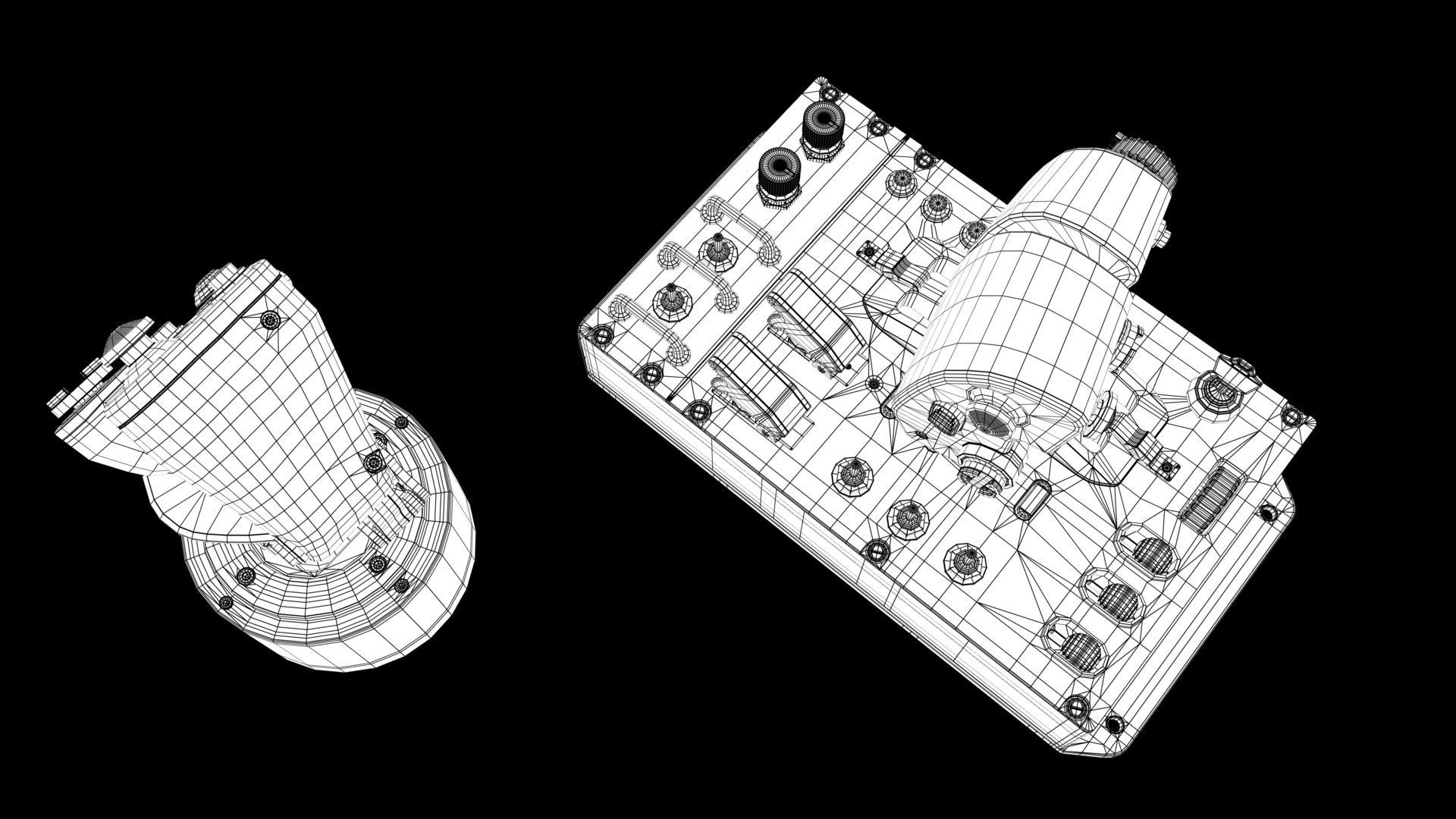 Aircraft control joystick  3D model_28