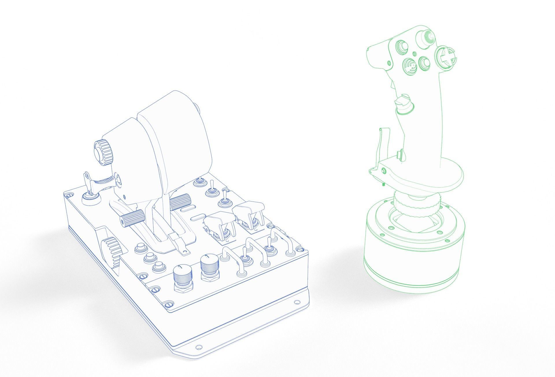 Aircraft control joystick  3D model_17