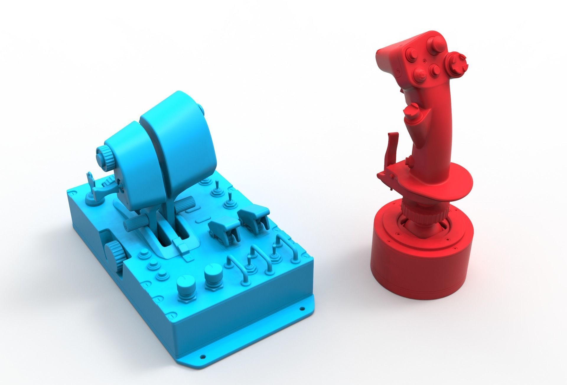 Aircraft control joystick  3D model_16