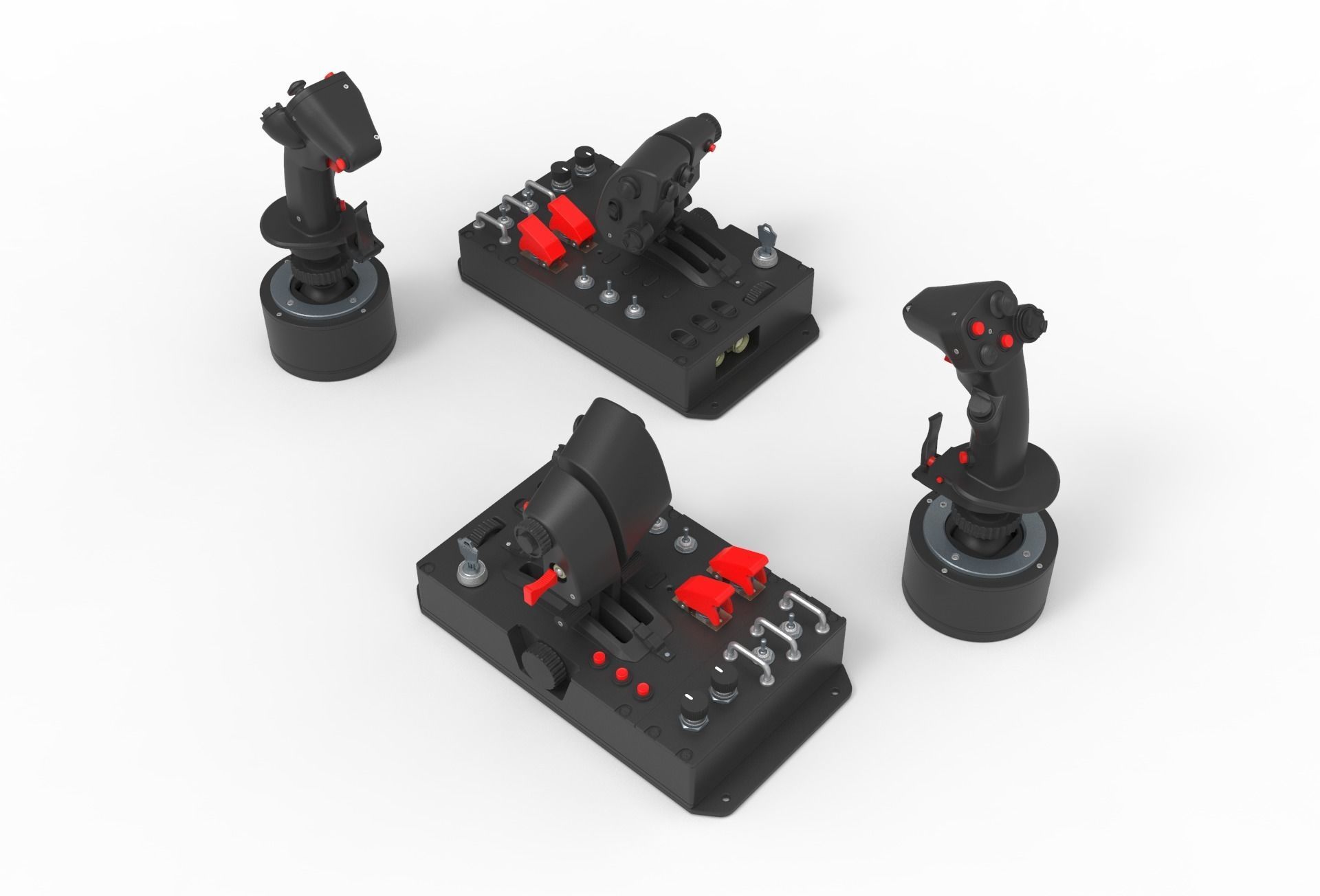 Aircraft control joystick  3D model_4