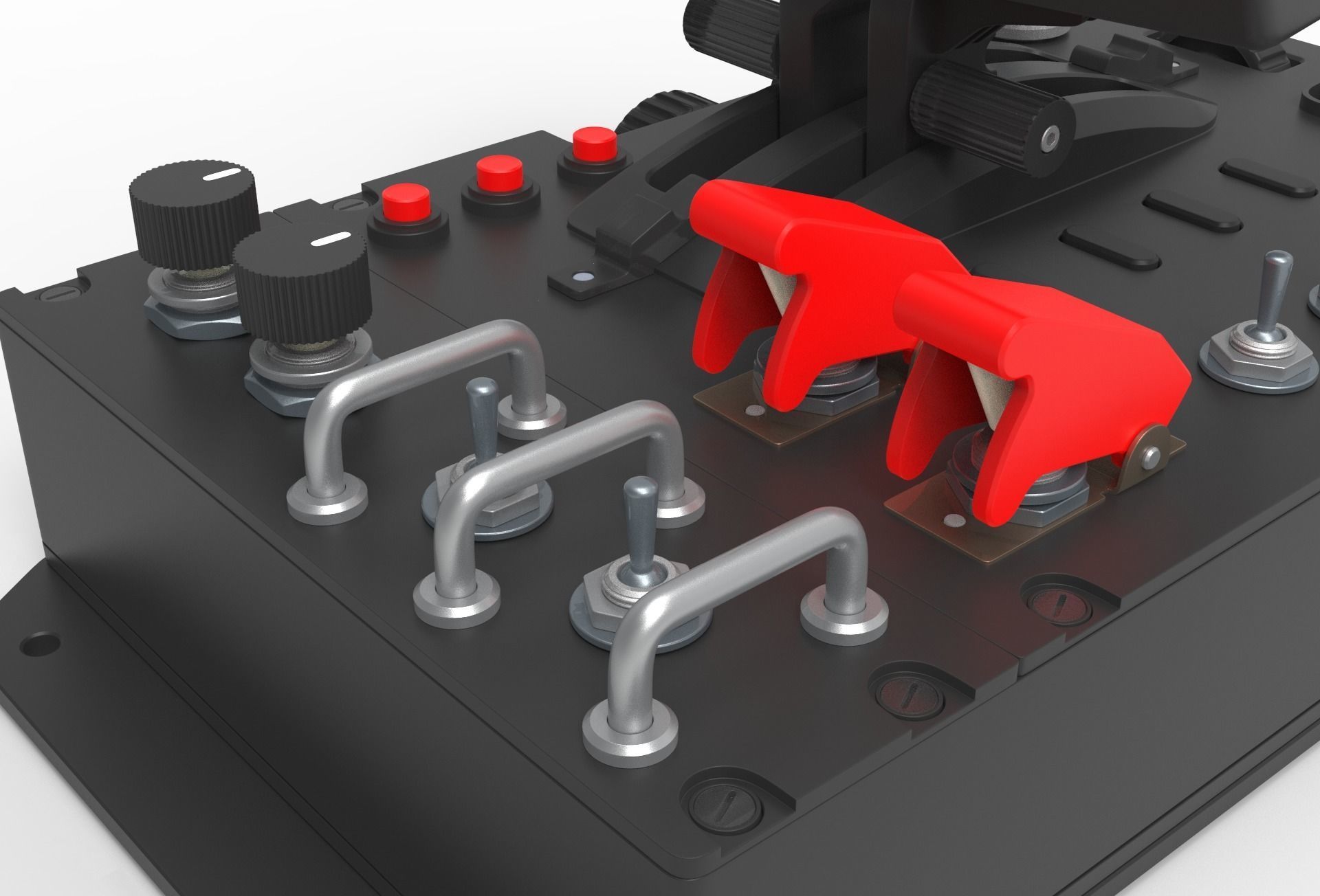 Aircraft control joystick  3D model_11