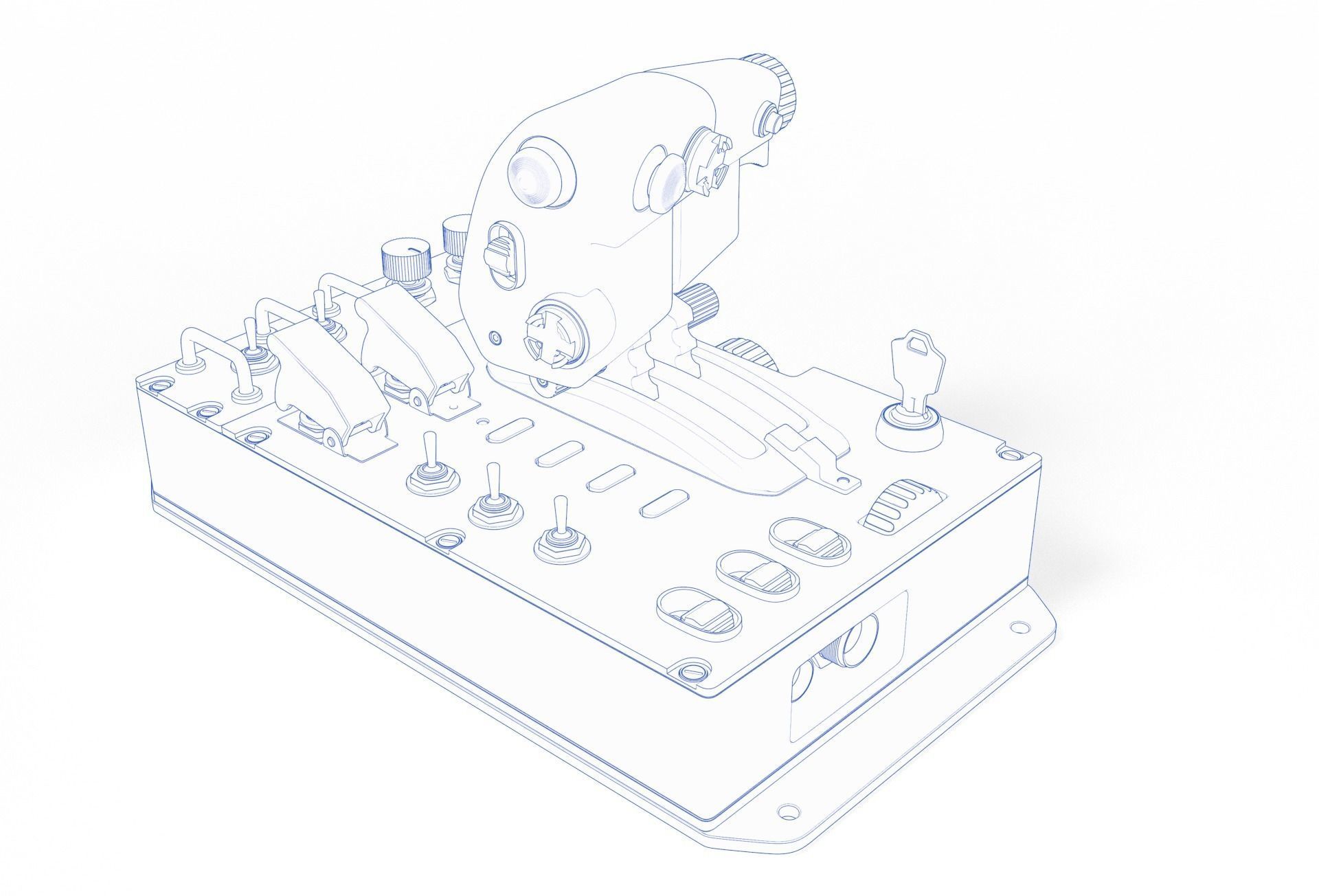 Aircraft control joystick  3D model_19