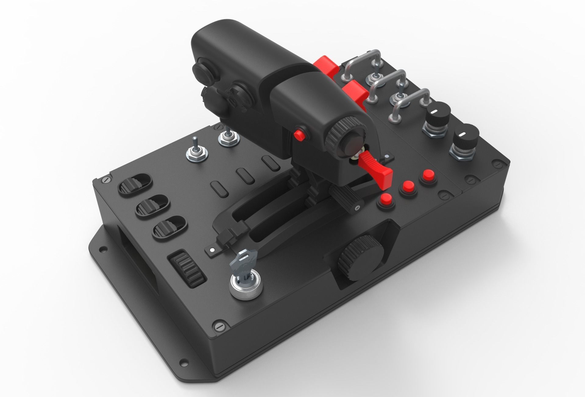 Aircraft control joystick  3D model_9