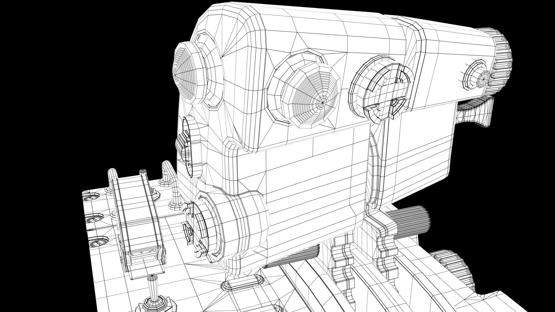 Aircraft control joystick  3D model_26