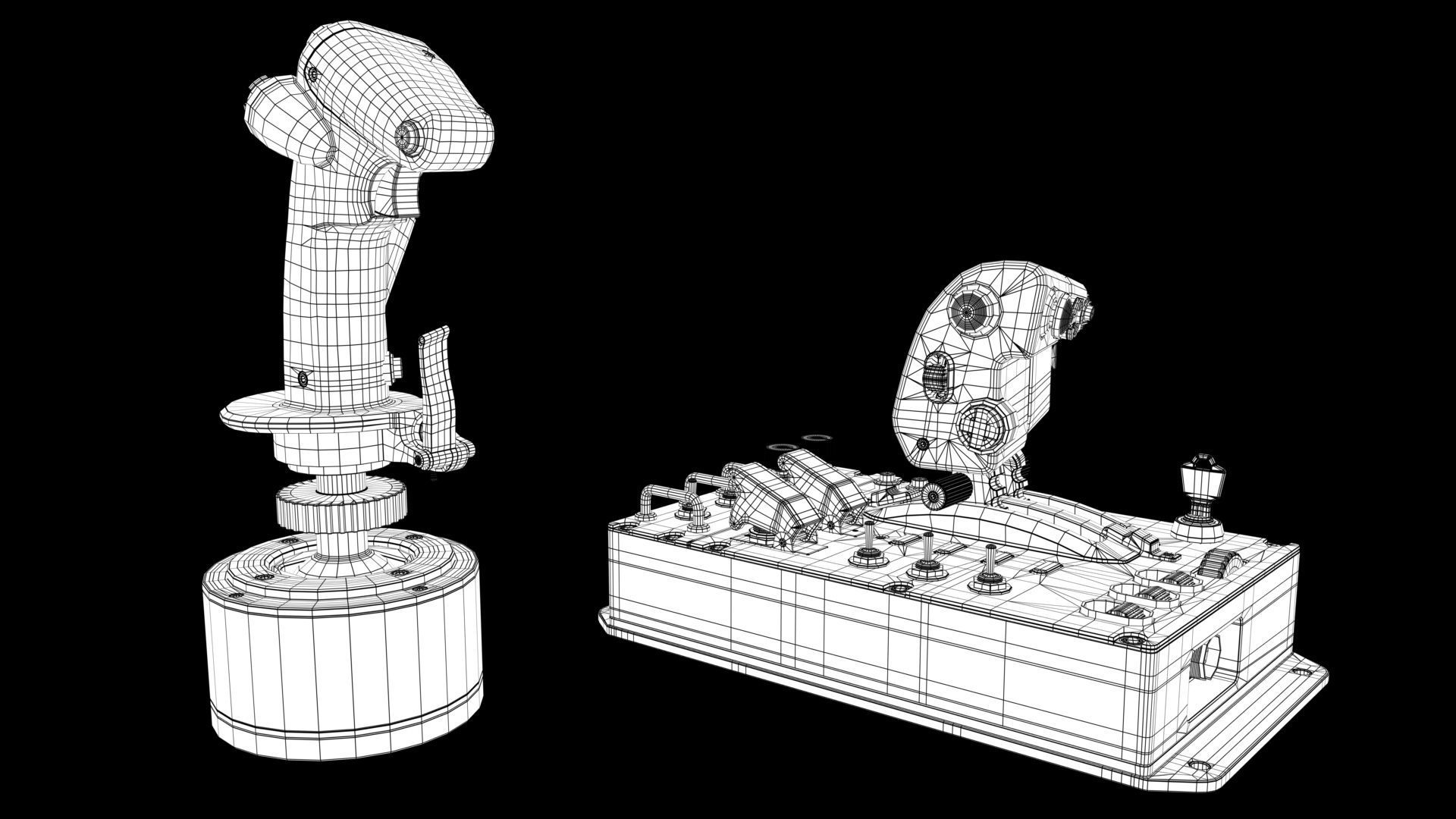 Aircraft control joystick  3D model_24