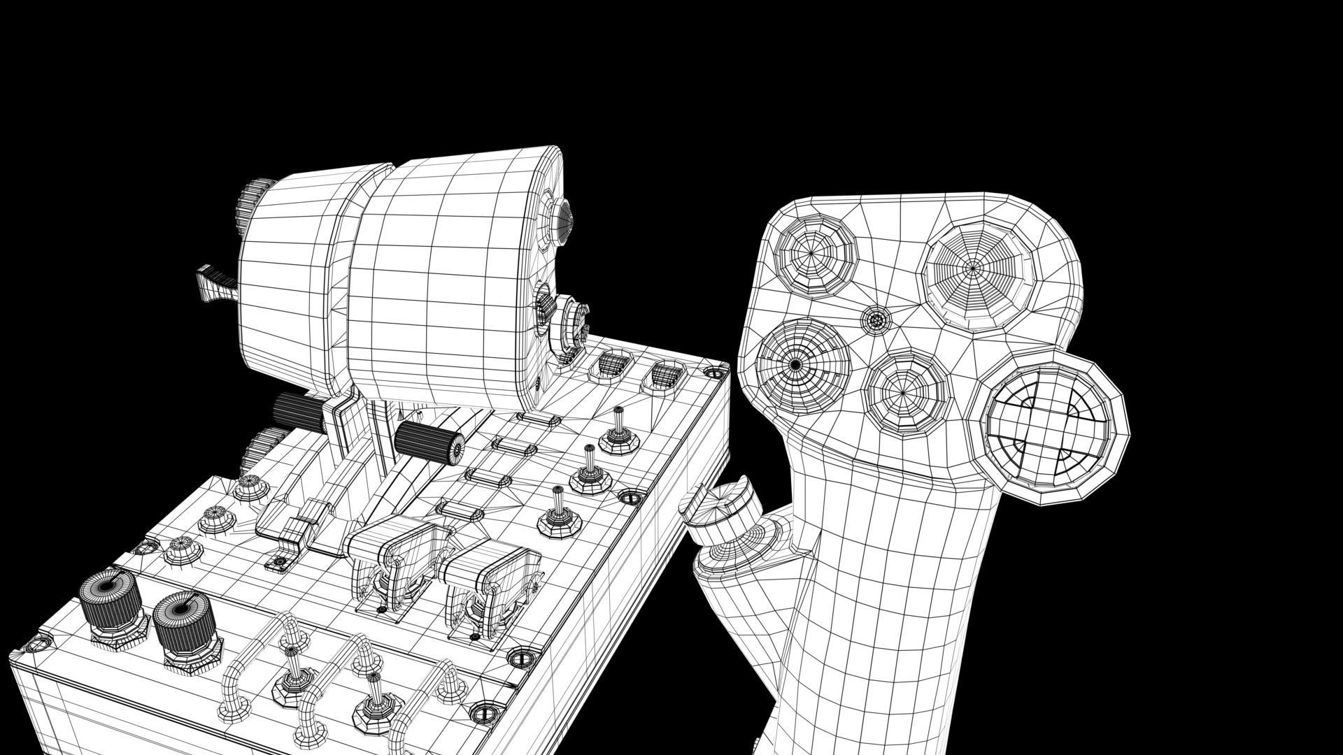 Aircraft control joystick  3D model_22