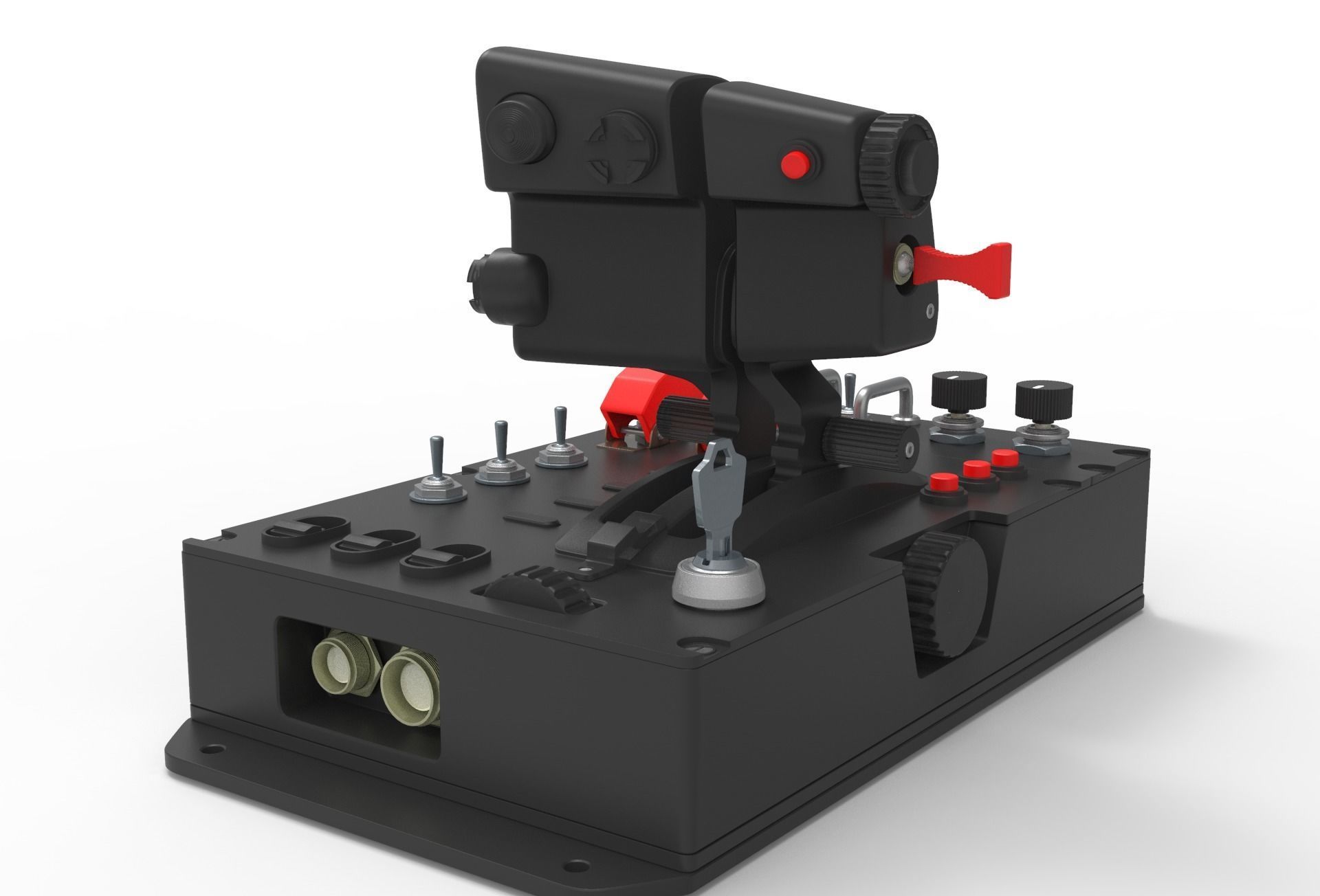 Aircraft control joystick  3D model_8
