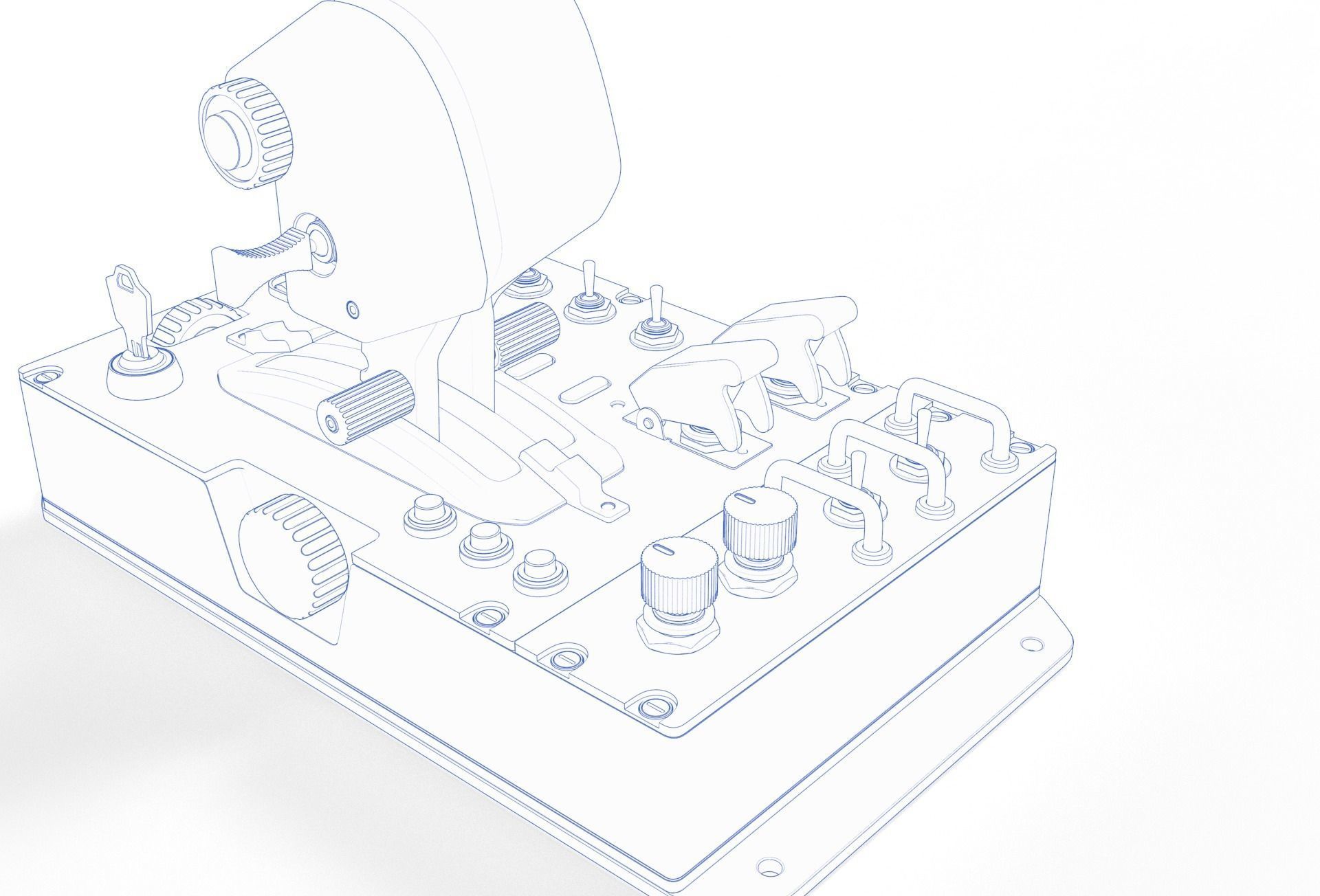 Aircraft control joystick  3D model_20