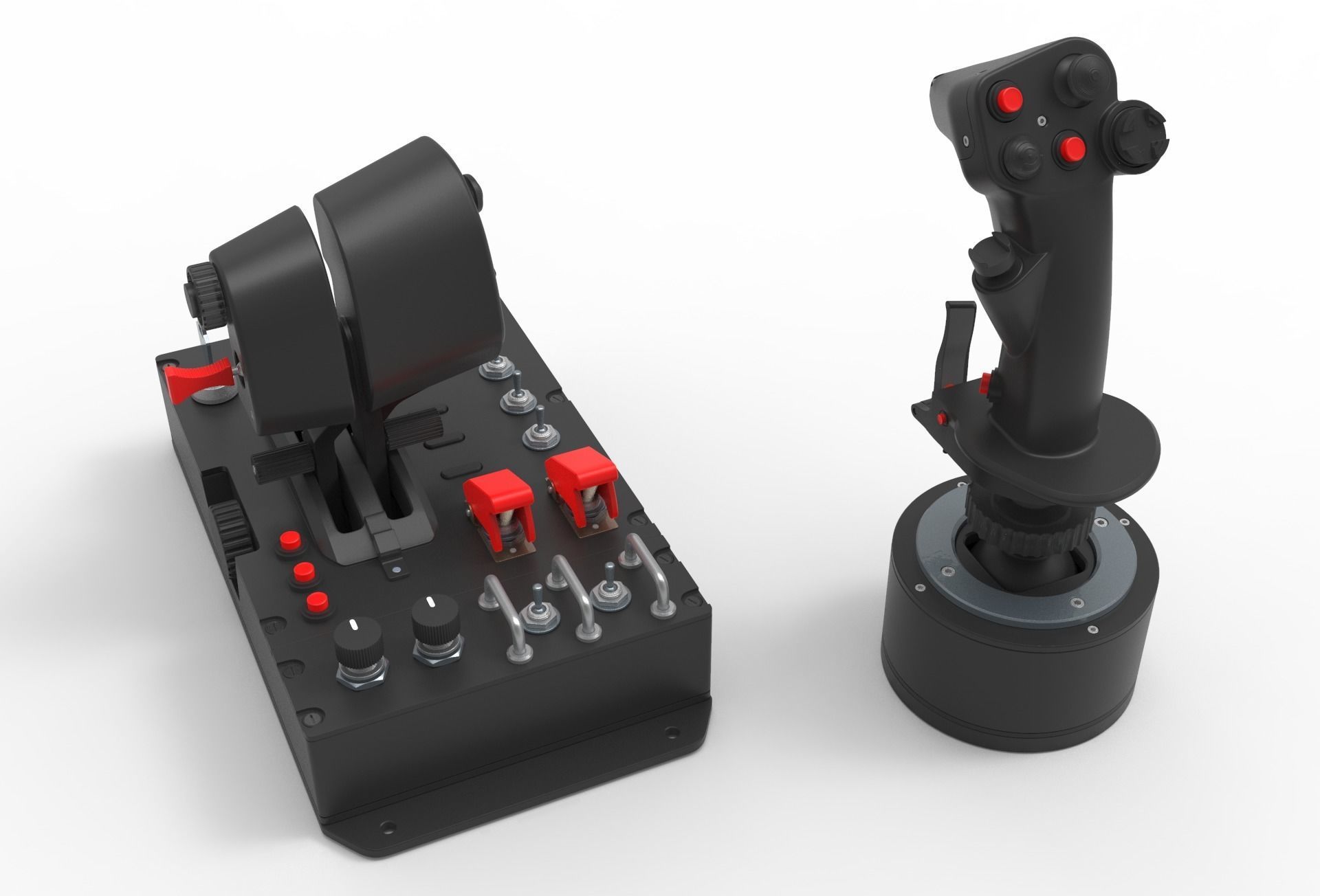 Aircraft control joystick  3D model_3